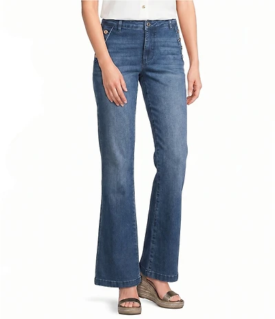 KARL LAGERFELD PARIS Stretch Denim Straight Leg Sailor Jeans