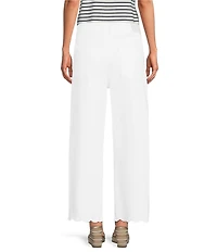 KARL LAGERFELD PARIS Stretch Denim Wide Leg Ankle Length Jeans