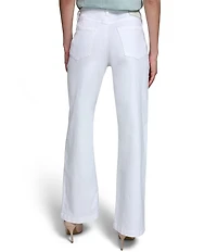 KARL LAGERFELD PARIS Stretch Denim Wide Leg Full Length Jeans