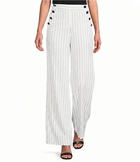 KARL LAGERFELD PARIS Stripe Wide Leg Full Length Sailor Pants
