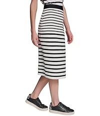 KARL LAGERFELD PARIS Striped Ponte Midi Skirt