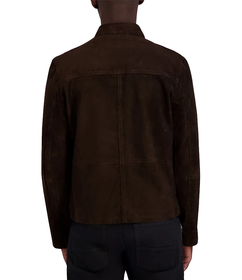 KARL LAGERFELD PARIS Suede Zip-Up Jacket