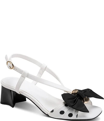 KARL LAGERFELD PARIS Suttyn Polka Dot Bow Slingback Dress Sandals