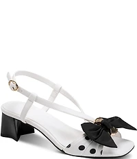 KARL LAGERFELD PARIS Suttyn Polka Dot Bow Slingback Dress Sandals
