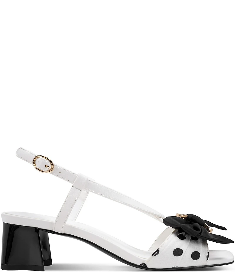KARL LAGERFELD PARIS Suttyn Polka Dot Bow Slingback Dress Sandals
