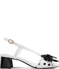 KARL LAGERFELD PARIS Suttyn Polka Dot Bow Slingback Dress Sandals