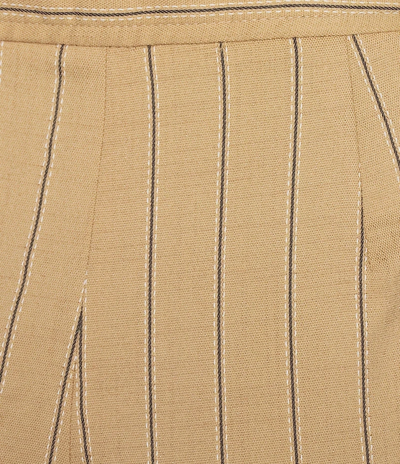 KARL LAGERFELD PARIS Textured Striped Flat Front Ankle Length Straight Leg Coordinating Pants