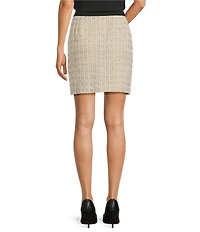 KARL LAGERFELD PARIS Coordinating Tweed Contrast Trim A-Line Skirt