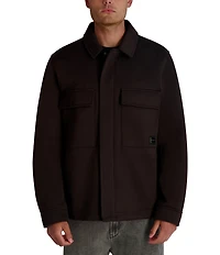 KARL LAGERFELD PARIS Twill Collared Shirt Jacket