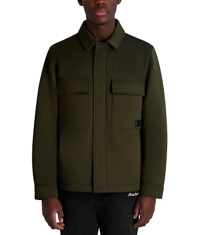 KARL LAGERFELD PARIS Twill Collared Shirt Jacket
