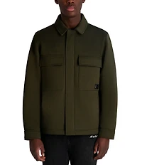 KARL LAGERFELD PARIS Twill Collared Shirt Jacket