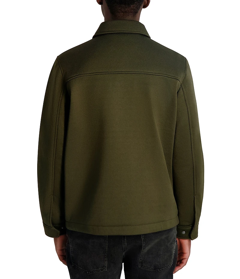 KARL LAGERFELD PARIS Twill Collared Shirt Jacket