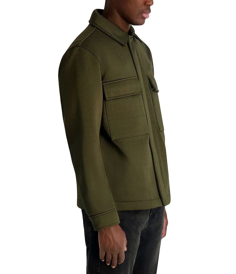KARL LAGERFELD PARIS Twill Collared Shirt Jacket