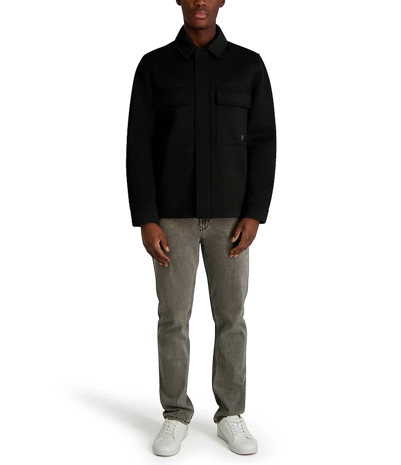 KARL LAGERFELD PARIS Twill Collared Shirt Jacket