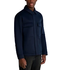 KARL LAGERFELD PARIS Twill Collared Shirt Jacket