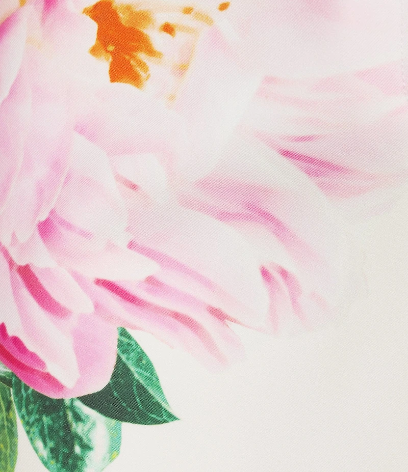 KARL LAGERFELD PARIS Twill Floral Straight Leg Pants