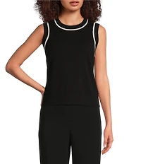 KARL LAGERFELD PARIS Crew Neck Sleeveless Sweater Tank