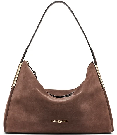 KARL LAGERFELD PARIS Valerie Suede Hobo Shoulder Bag