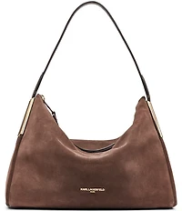 KARL LAGERFELD PARIS Valerie Suede Hobo Shoulder Bag