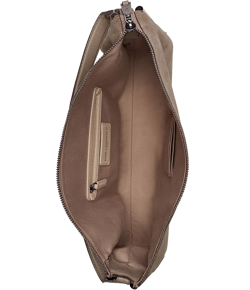 KARL LAGERFELD PARIS Valerie Suede Hobo Shoulder Bag