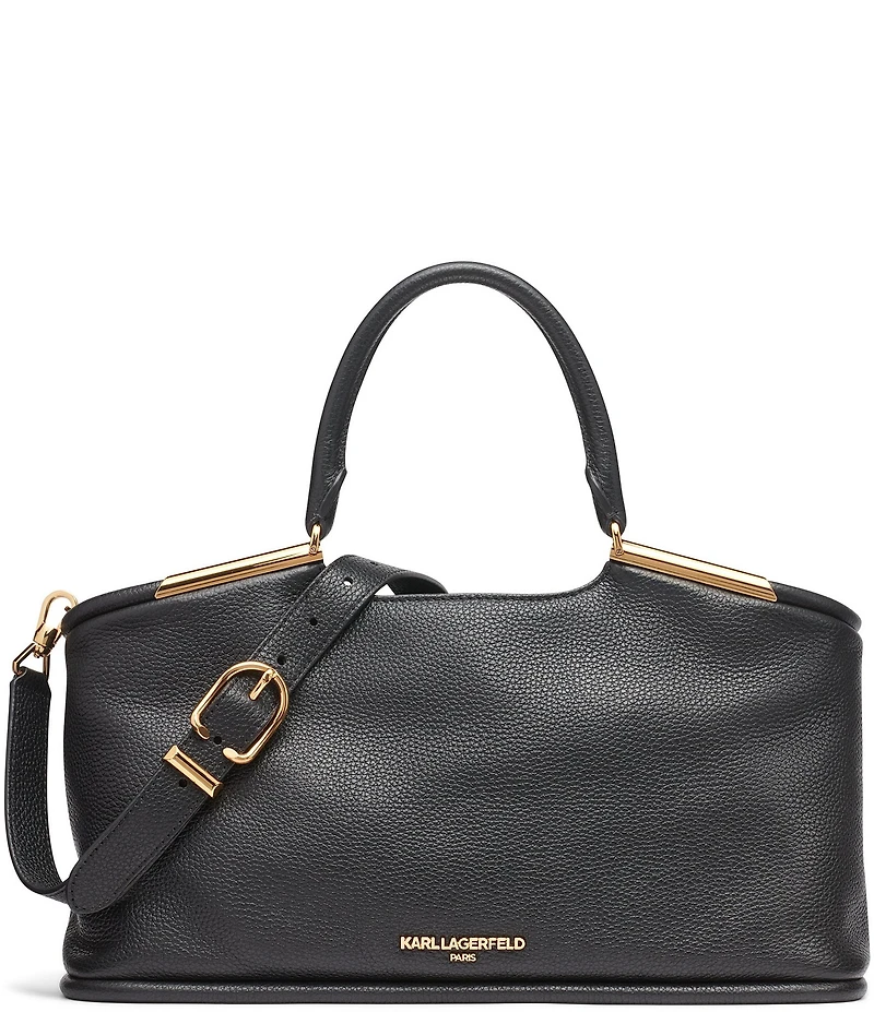 KARL LAGERFELD PARIS Valerie Metal Detail Satchel Bag