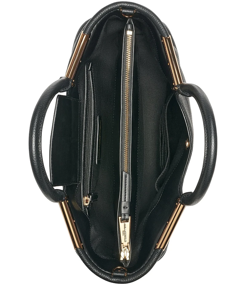 KARL LAGERFELD PARIS Valerie Metal Detail Satchel Bag