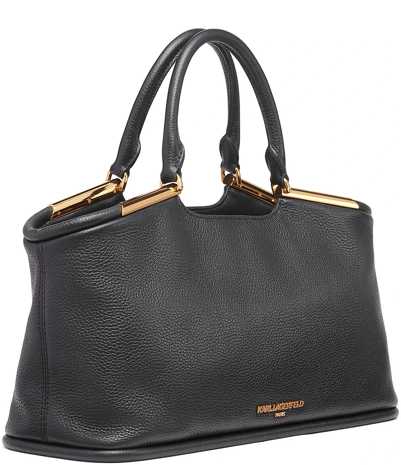 KARL LAGERFELD PARIS Valerie Metal Detail Satchel Bag