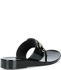 KARL LAGERFELD PARIS Vardice Jelly Bit Chain Thong Slide Sandals