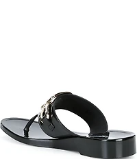 KARL LAGERFELD PARIS Vardice Jelly Bit Chain Thong Slide Sandals