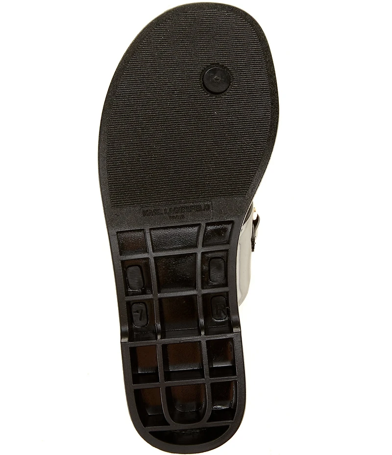 KARL LAGERFELD PARIS Vardice Jelly Bit Chain Thong Slide Sandals