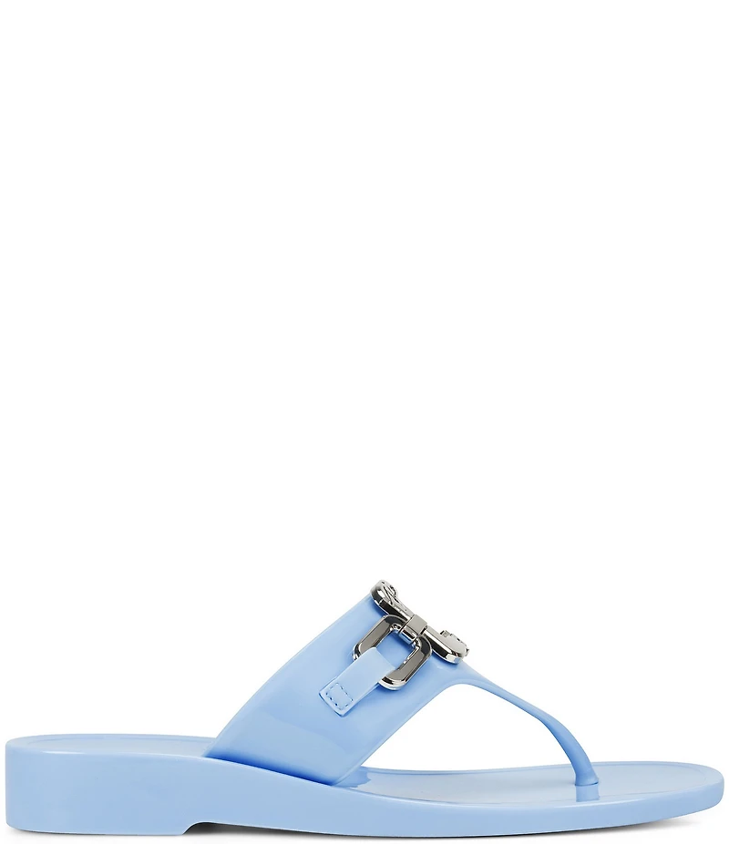 KARL LAGERFELD PARIS Vardice Jelly Bit Chain Thong Slide Sandals