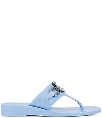 KARL LAGERFELD PARIS Vardice Jelly Bit Chain Thong Slide Sandals