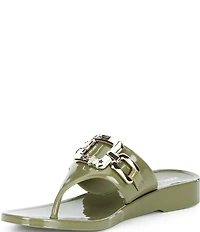 KARL LAGERFELD PARIS Vardice Jelly Bit Chain Thong Slide Sandals