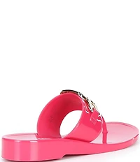KARL LAGERFELD PARIS Vardice Jelly Bit Chain Thong Slide Sandals