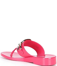 KARL LAGERFELD PARIS Vardice Jelly Bit Chain Thong Slide Sandals