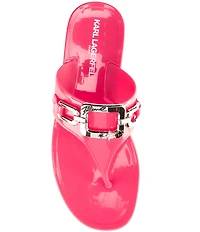 KARL LAGERFELD PARIS Vardice Jelly Bit Chain Thong Slide Sandals