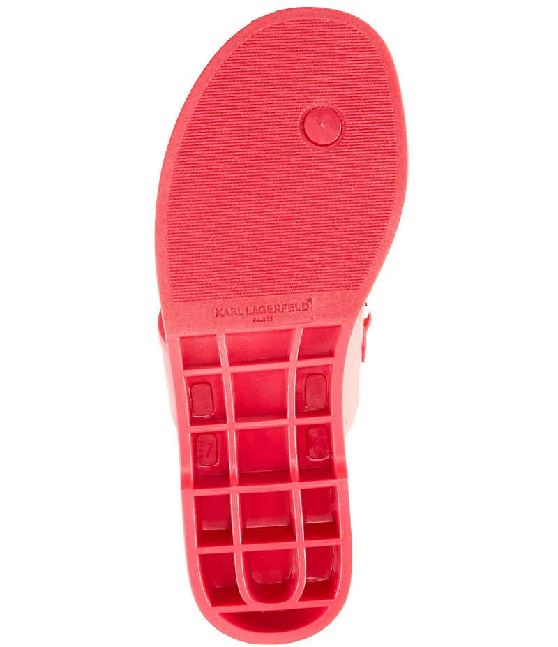 KARL LAGERFELD PARIS Vardice Jelly Bit Chain Thong Slide Sandals