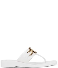 KARL LAGERFELD PARIS Vardice Jelly Bit Chain Thong Slide Sandals