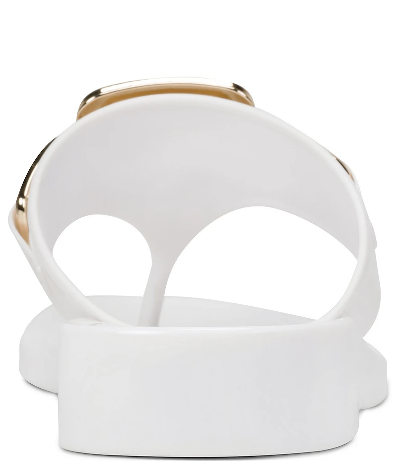 KARL LAGERFELD PARIS Vardice Jelly Bit Chain Thong Slide Sandals