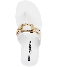 KARL LAGERFELD PARIS Vardice Jelly Bit Chain Thong Slide Sandals