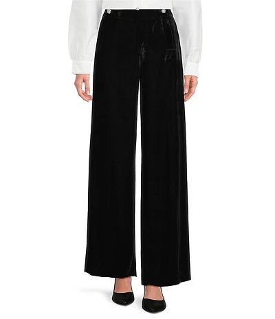KARL LAGERFELD PARIS Velvet Wide Leg Pants