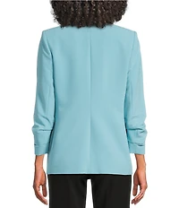 KARL LAGERFELD PARIS Woven Collarless 3/4 Sleeve Suiting Jacket