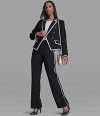 KARL LAGERFELD PARIS Woven Flat Front Ankle Length Coordinating Pants