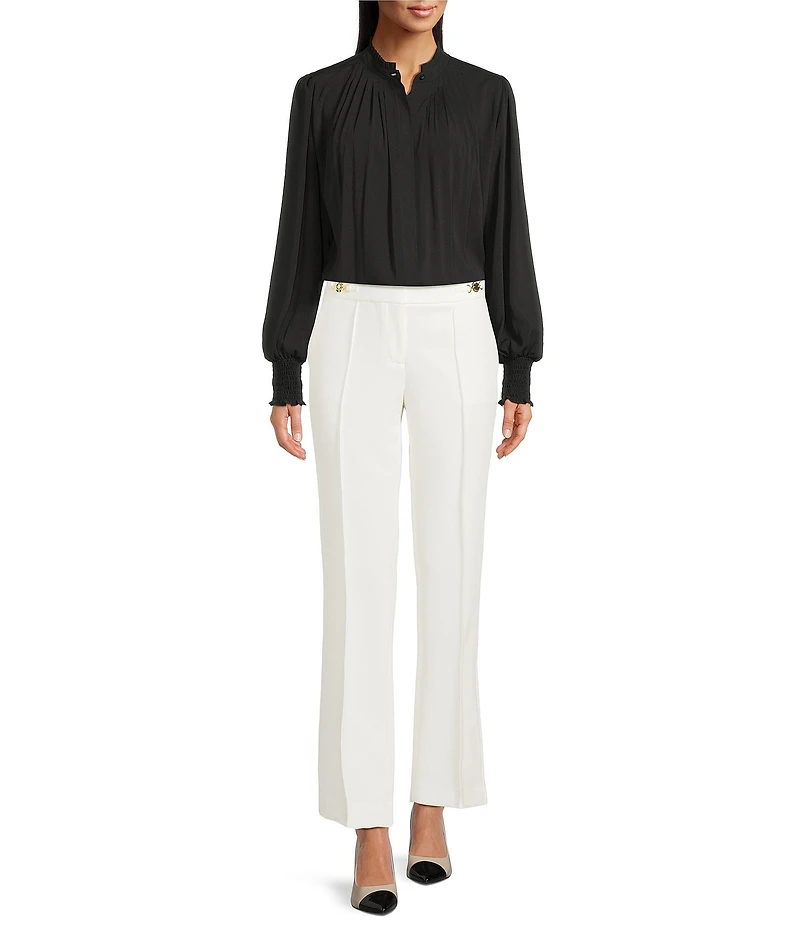 KARL LAGERFELD PARIS Woven Flat Front Ankle Length Pants