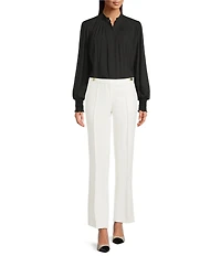 KARL LAGERFELD PARIS Woven Flat Front Ankle Length Pants