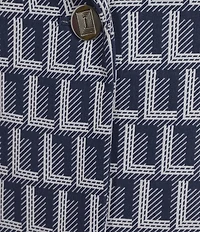 KARL LAGERFELD PARIS Woven Logo Print Notch Lapel Long Sleeve Coordinating Blazer