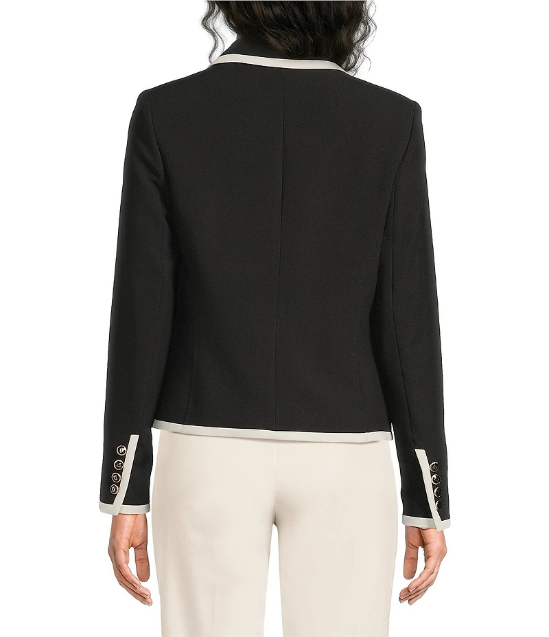 KARL LAGERFELD PARIS Woven Notch Lapel Collar Long Sleeve Coordinating Jacket