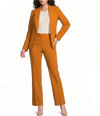 KARL LAGERFELD PARIS Woven Polish Suiting Flat Front Wide Leg Coordinating Pants