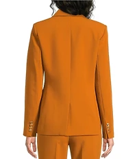 KARL LAGERFELD PARIS Woven Polish Suiting Notch Lapel Long Sleeve Jacket
