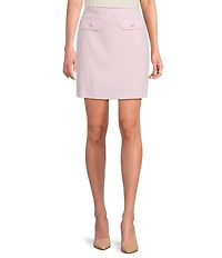 KARL LAGERFELD PARIS Woven Polish Suiting Pencil Skirt